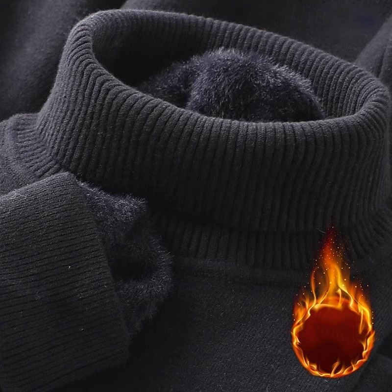 Homens Pulôver suéter Suéter de malha Estriado Robusto Tricotar Padrão Tricotado Tecido Gola Alta Moda Casual Roupa Diária Encontro Roupa Outono & inverno Camelo Preto XS S M de 2026 por $17.99 –P3