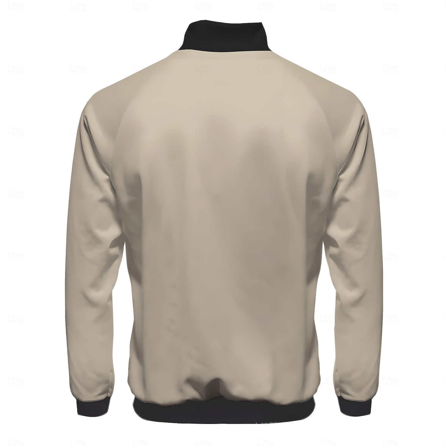 Men's Duck Bomber Jacket Coat Breathable Comfortable Artistic Casual Outdoor Street Dailywear Zipper Side Pockets 3D Print Spring Fall Winter Standing Collar Long Sleeve Beige 2025 - $49.99 –P2