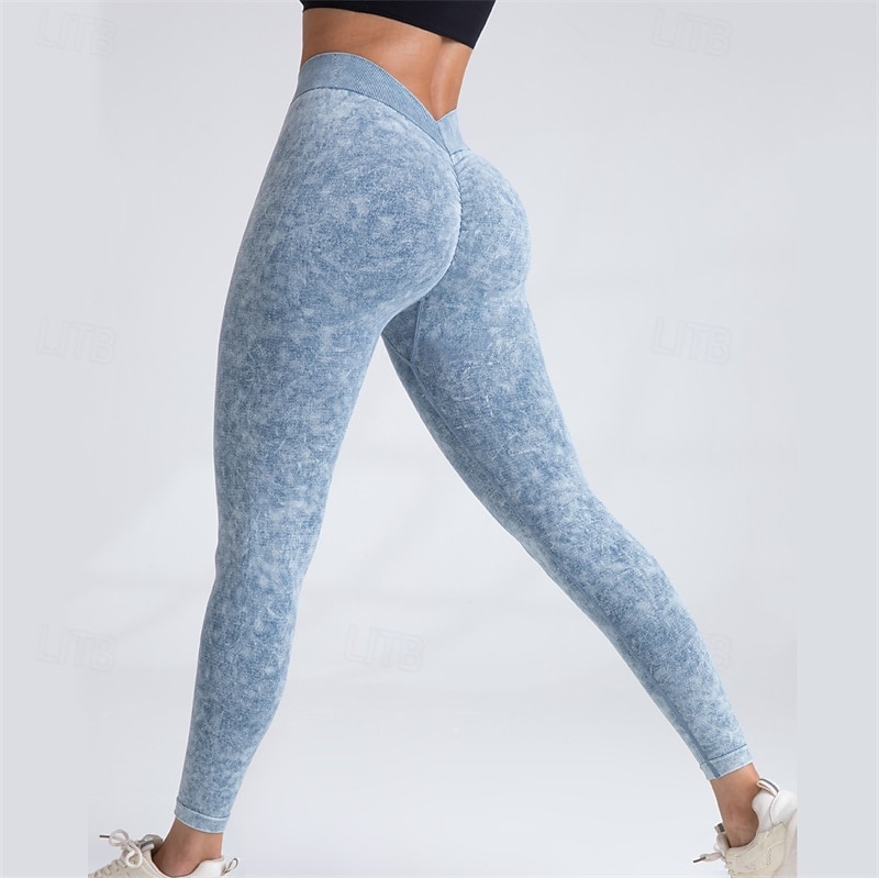 Damskie Spodnie do jogi Legginsy do jogi Scrunch Butt Ruched Butt Lifting Podnoszenie pośladków Wyszczuplenie brzucha Wysoka talia Pilates Trening w siłowni Trening Rajstopy Jednokolorowe Ciemnoszary 2026 - $23.99 –P8