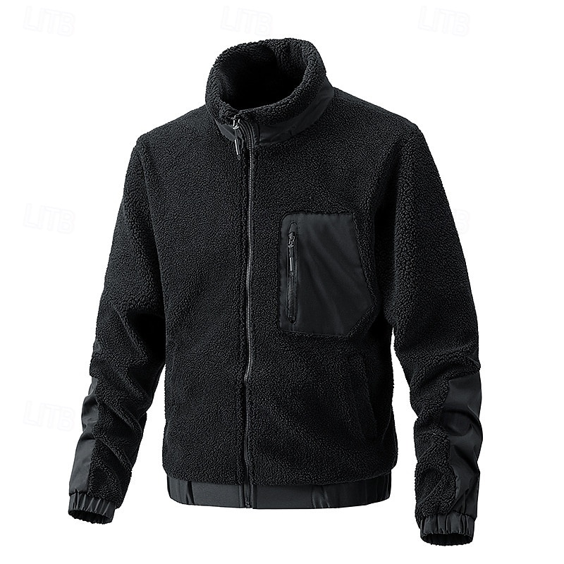 Herren Wanderjacke Fleecejacke für Wanderer Winter Draussen warm Fleece-Futter Vliesjacken Voller Reißverschluss Klettern Camping / Wandern / Höhlenforschung Reisen Cachi scuro Schwarz Dunkelblau 2025 - $63.99 –P7