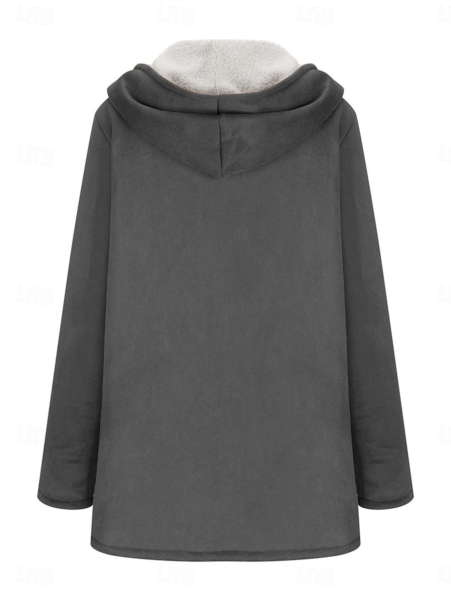 Naisten Fleecetakki Nallekarva Pidä lämpimänä Hengittävä Napit Tasku Fleece-vuoratut Vapaa-aika Tavallinen Loma Katu Arki-asut Bile Vetoketju Pitkä Huppari Normaali Pitkähihainen Päällysvaatteet 2025 - $39.99 –P3