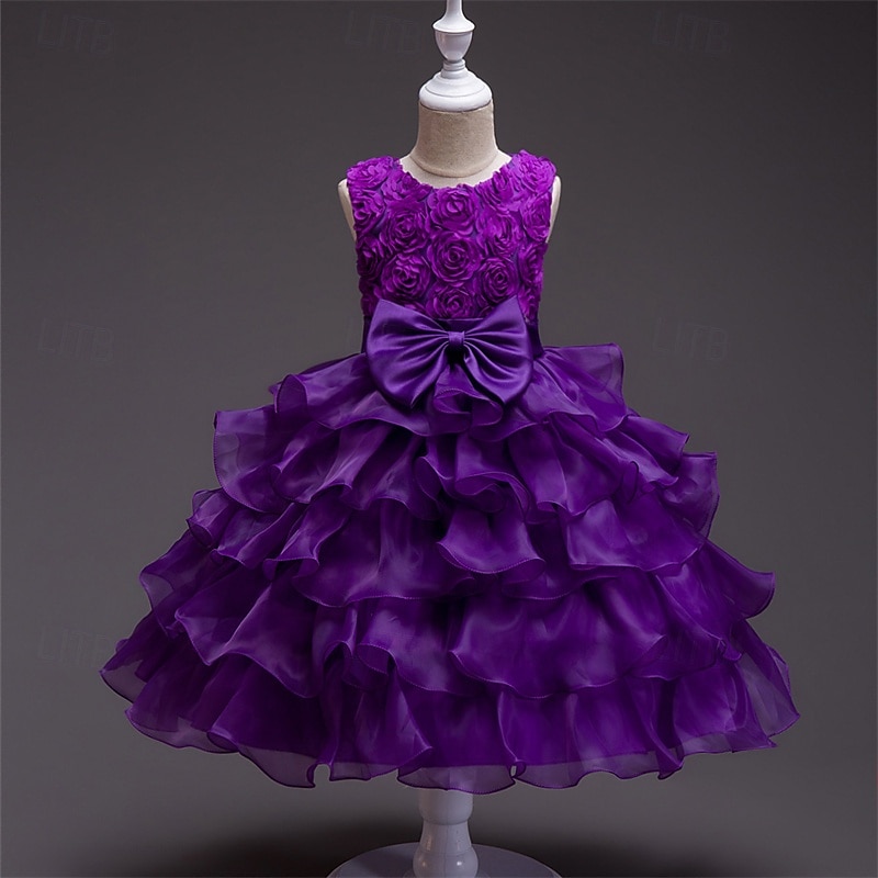 Kids Girls' Cosplay Dress Party Dress Solid Color Sleeveless Performance Christmas Mesh Backless Patchwork Beautiful Sweet Polyester Maxi Party Dress Swing Dress Tulle Dress Winter 4-12 Years White 2025 - $32.99 –P1