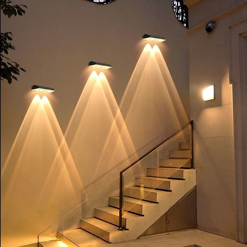 2/4 шт., солнечный светильник для ограждения, rgb, меняющий цвет, уличный солнечный настенный светильник, садовый декор, ступенчатый светильник, IP65, водонепроницаемый светильник для дорожки, 2026 - $40.99 –P8