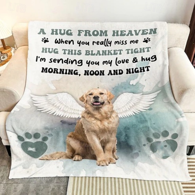 Personalized Photo Blanket Pet Memorial Hug From Heaven Soft and Cozy Memorial Throw Customized with Photos Ideal for Comfort Remembrance and as a Thoughtful Keepsake Gift 2025 - $30.99 –P4