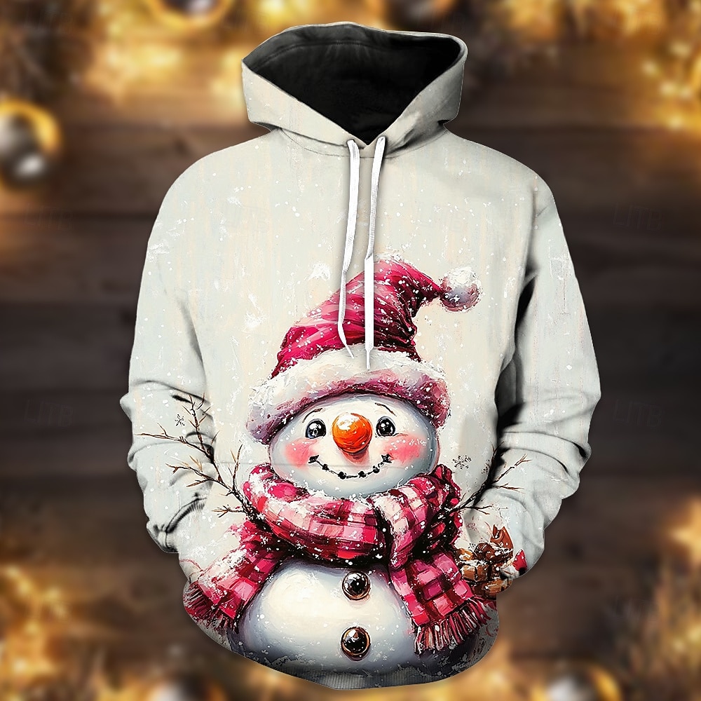 Navidad Muñeco de Nieve Sudadera Sudadera con capucha navideña divertida 3D Navidad Bolsillo delantero Gráfico Para Pareja Hombre Mujer Adulto Navidad Carnaval Impresión 3D Fiesta Festival 2025 - $29.99 –P4