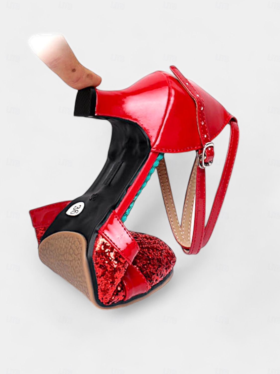 Gouden glitter dansschoenen voor dames met kruisbandontwerp – sprankelende ballroom- en latinhakken voor optredens en oefeningen 2025 - $32.99 –P8