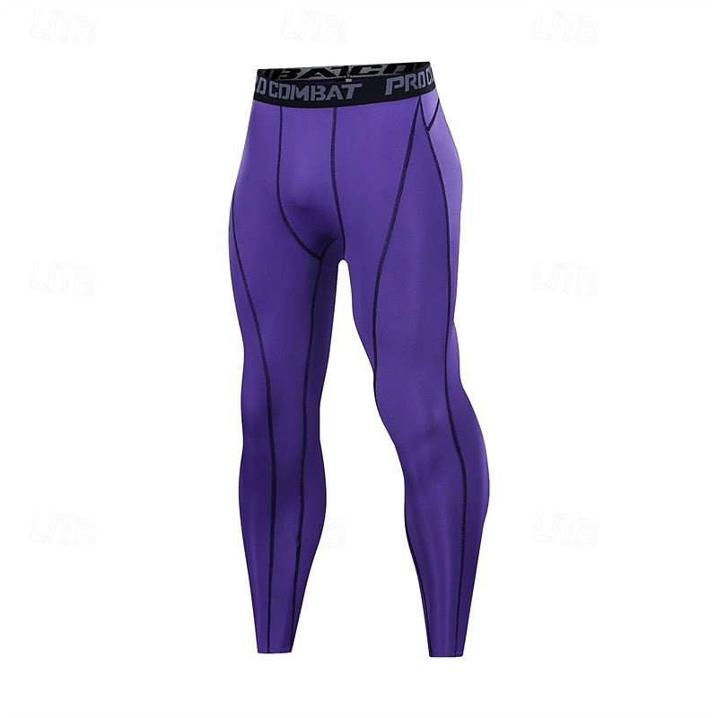 Hombre Leggings Running Leggings Retazos Capa base Exterior Deporte Deportivo Otoño Secado rápido Suave Compresión Reductor del Sudor Power Flex Maratón Corriendo Rutina de ejercicio Pitillo Ropa de 2025 - $13.19 –P6