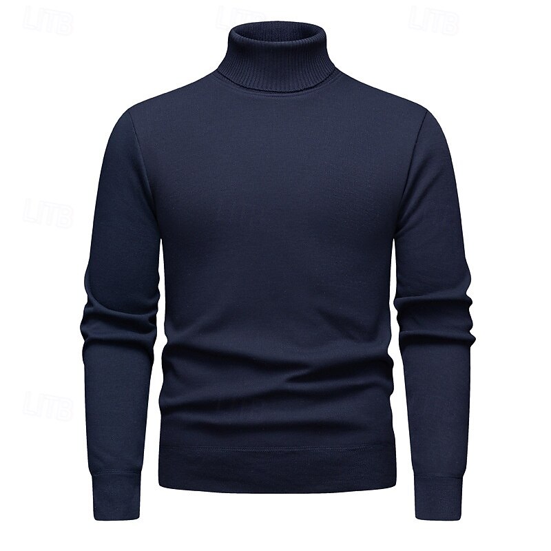 Homme Pull Pull en tricot A côtes Tricoter Normal Tricoté Plein Col Roulé Mode Décontractées Usage quotidien Rendez-vous Vêtement Tenue Automne hiver Vin Noir S M L de 2025 ? $23.99 –P5