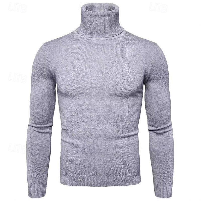 Herren Pullover Strickpullover Rollkragenpullover für Herren Gerippt Stricken Standard Strick Glatt Rollkragen Modisch Brautkleider schlicht Freizeitskleidung Verabredung Bekleidung Herbst Winter 2025 - $38.99 –P10
