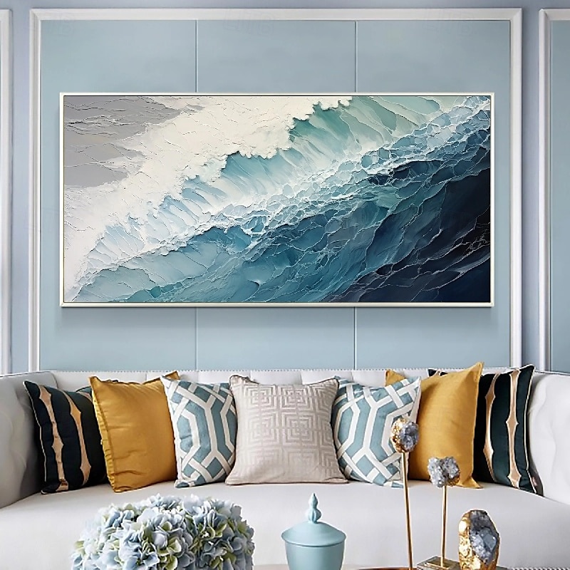groene olieverfschilderij handgemaakte 3d abstracte olieverfschilderij handgeschilderde olieverfschilderij muur moderne abstracte groene golf canvas schilderij huisdecoratie decor canvas schilderij 2025 - $75.99 –P3