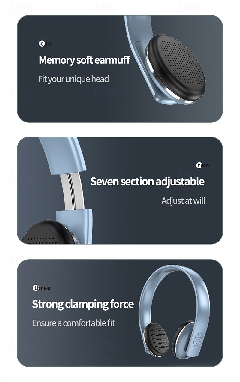 2025年 ワイヤレス Bluetooth ヘッドセット 音楽 ダブルベース ステレオ ノイズキャンセリング 通話 ヘッドフォン  コレクション – $29.99 -P14