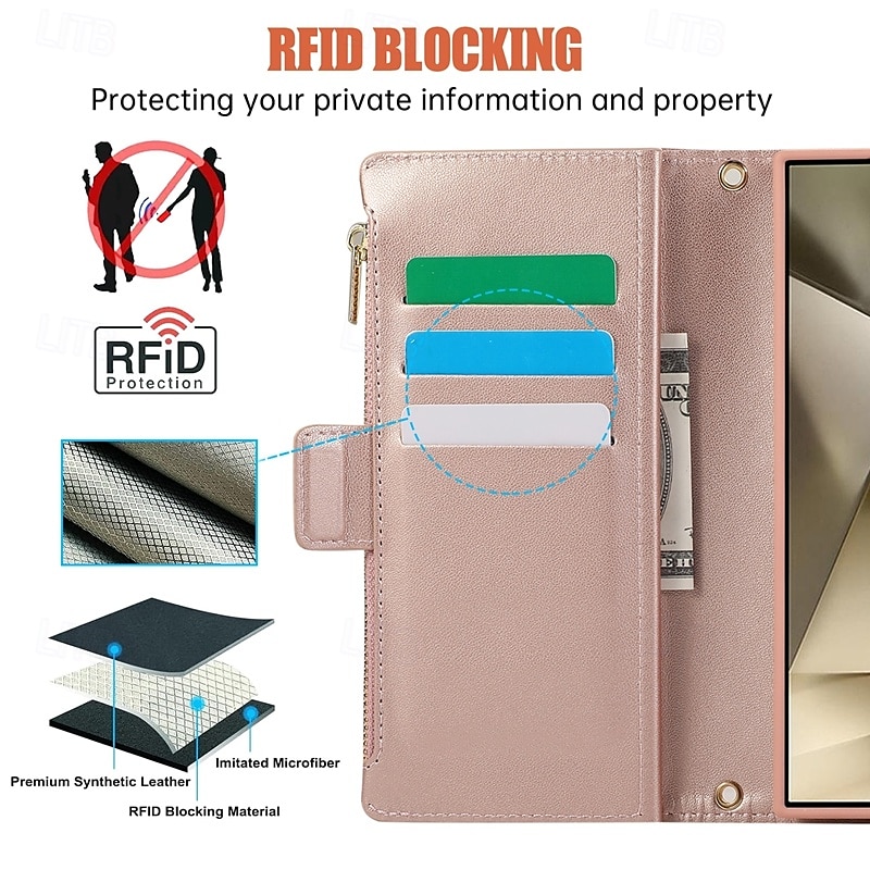 Phone Case For S24 S24 Ultra Plus S23 S22 S21 S20 Ultra Plus FE Wallet Case with Stand Holder Magnetic with Lanyard Retro TPU PU Leather 2025 - $35.99 –P3
