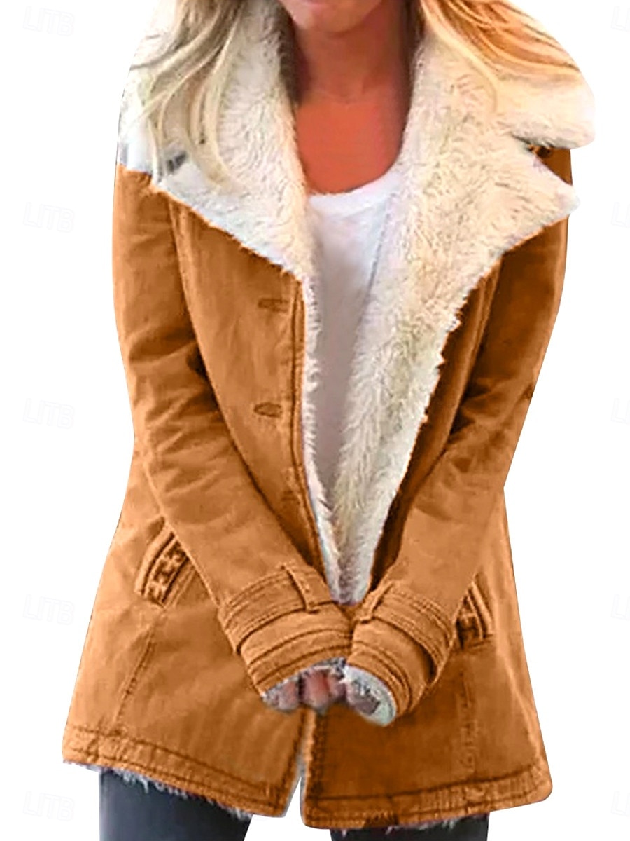 Dame Fleece-jakke Teddyfrakk Hold Varm Pustende Glidelås Lomme Fleece Lined Fritid عادي Feriereise Gate Dagligdagstøy Ut på byen Enkeltkneppet Normal Aftæpning Normal Langermet Yttertøy Svart Rosa Blå 2025 - $36.99 –P3