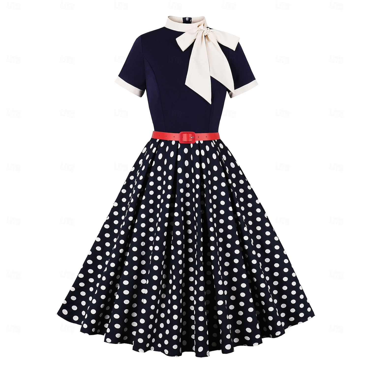 Retro Vintage Anos 50 Hepburn Vestidos Floral Poá Linha A Decote Redondo Fantasia Mulheres Carnaval Ano Novo Baile de Máscaras Casual / Diário Festa de Solteira Adulto Vestido de 2026 por $39.99 –P19