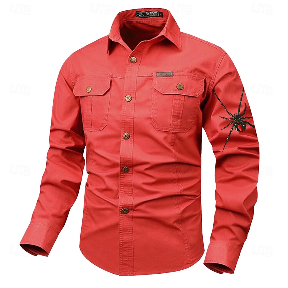 Per uomo Animali SPIDER Camicie da lavoro Camicia occidentale Camicia da carico Manica lunga Vintage Occidentale Informale Sportivo Per uscire Inverno Primavera & Autunno Collo ripiegabile Stampa del 2025 a $27.99 –P6