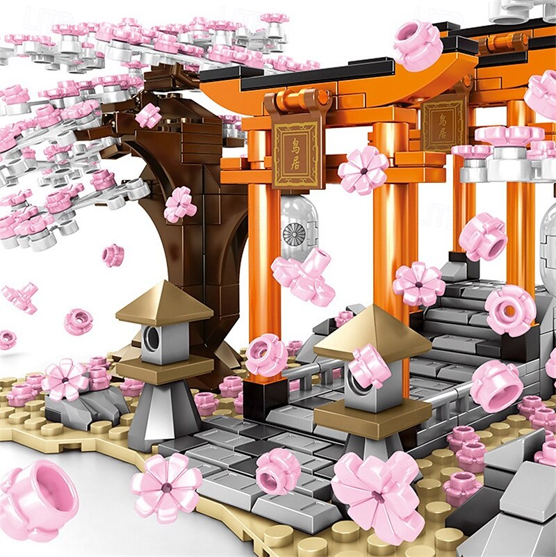 2025年 桜の木の家 建物キット シティ アーキテクチャー 稲荷神社 ビルディング ブロック セット 大人または 12 歳以上 男の子 女の子向け  コレクション – $72.54 –P4