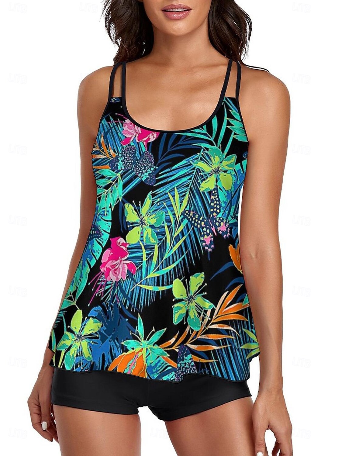 Femme Maillots de Bain Tankini Maillot de bain Tropique Tropical Sans Manches Maillots de bain de 2025 ? $36.99 –P3