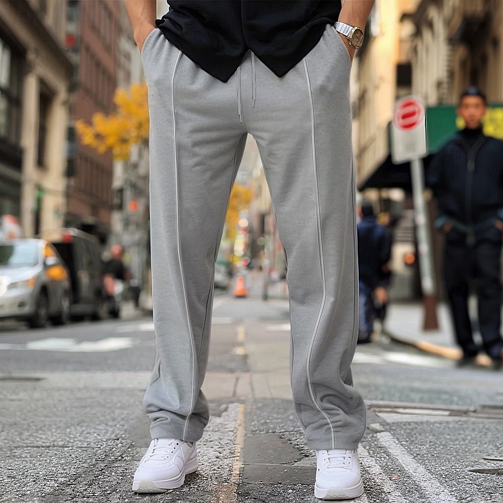 Hombre Pantalones de lana Pantalones de Deporte Pantalones Pantalones anchos Correa Cintura elástica Plisado Plano Comodidad Templado Longitud total Hogar Casual Diario Deportes Moda Negro Blanco 2026 - $20.99 –P7