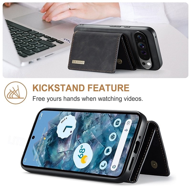 Phone Case For Pixel 9 Pro Pixel 9 Pro XL Pixel 8 Pro Pixel 8 Pixel 9 Pixel 7 Pixel 7 Pro Pixel 6 Pixel 6 Pro Pixel Fold Back Cover with Stand Holder Detachable Magnetic Retro TPU PU Leather 2025 - $23.99 –P12