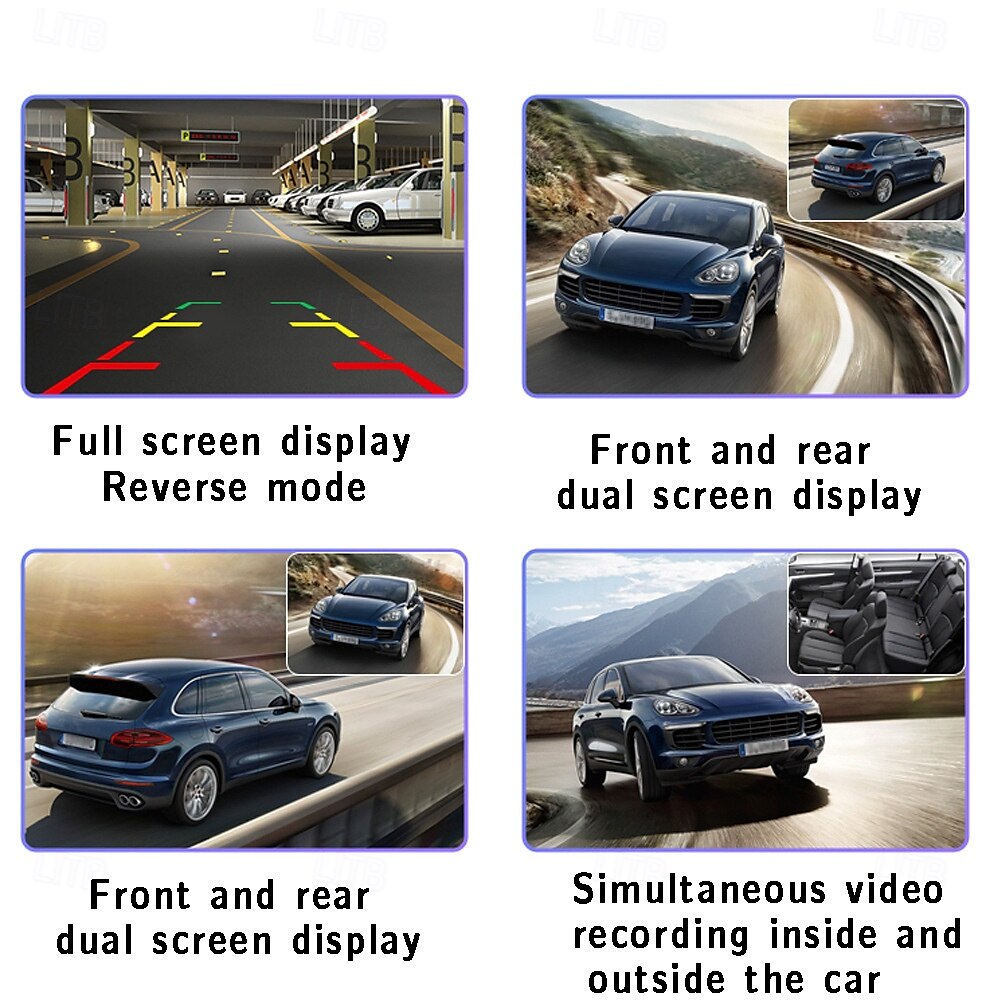 HD Car Dash Camera 3 Cameras 4 Inch LCD Backlit Display 360 Degree Rotatable 170 Degree Wide Angle Night Vision Auto Storage 1080P Car DVR 2025 - $52.99 –P6
