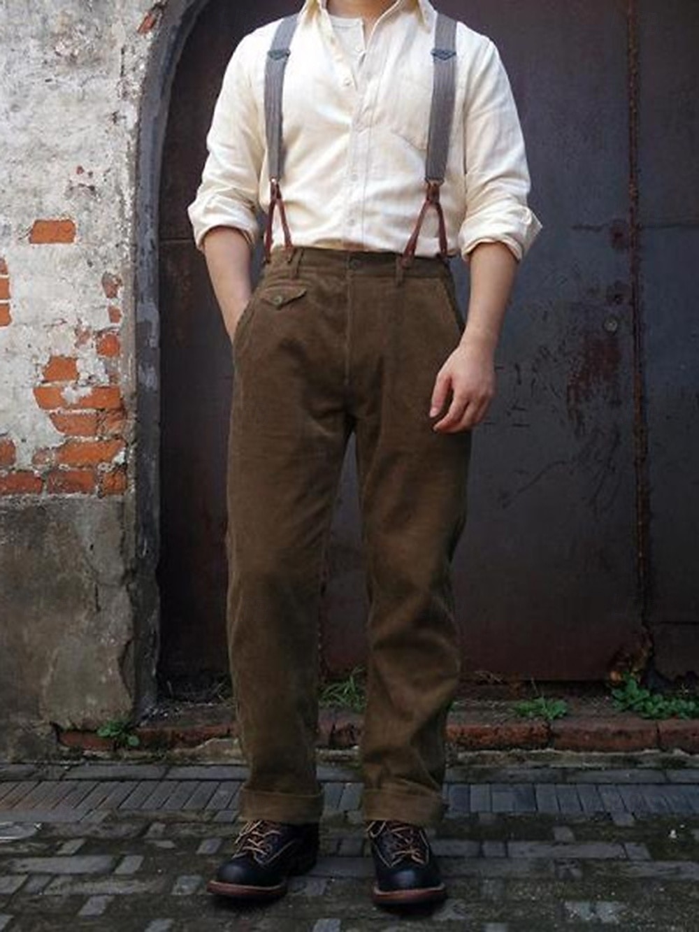 Retró Ordító 20-as évek 1920-as évek Nadrágok Nadrág Kordbársony Nadrág Úriember Gengszter Férfi Álarcos mulatság Hétköznapi Felnőttek Nadrágok 2025 - $54.99 –P2