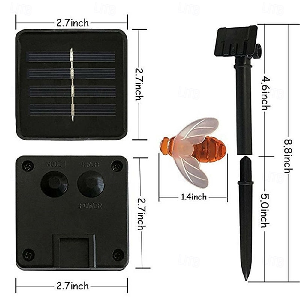 3M Solar Powered Bee String Lights, 20 LEDs Waterproof Outdoor Lights with Mounting Bracket for Christmas, Patio, Yard, Warm White, White Multicolor, Blue 2025 - $18.99 –P1