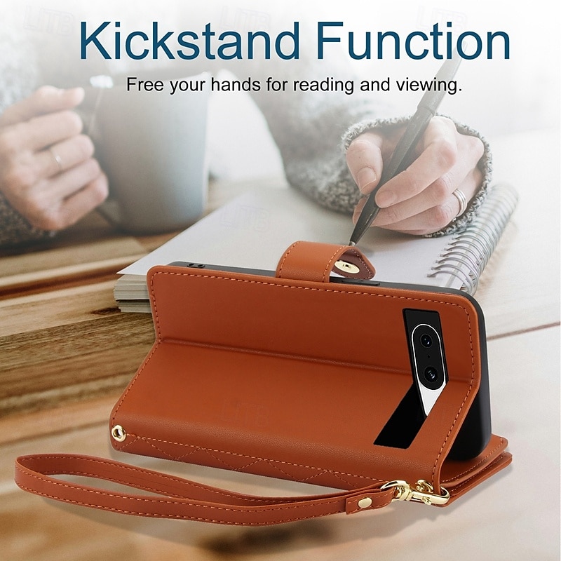 Phone Case For Pixel 9 Pro Pixel 9 Pro XL Pixel 8 Pro Pixel 8 Pixel 9 Pixel 7 Pixel 7 Pro Pixel 6 Pixel 6 Pro Back Cover with Stand Holder Zipper with Lanyard Retro TPU PU Leather 2025 - $21.99 –P2