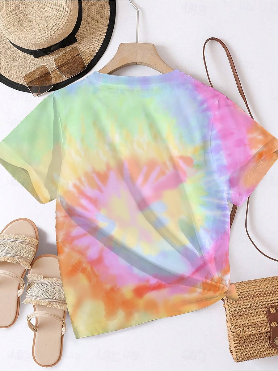 Dam T-shirt Grafisk Djur Mode Ledigt Kortärmad Rund hals Vanliga toppar Dagligen Mönster Regnbåge Höst Vinter 2025 - $19.99 –P2