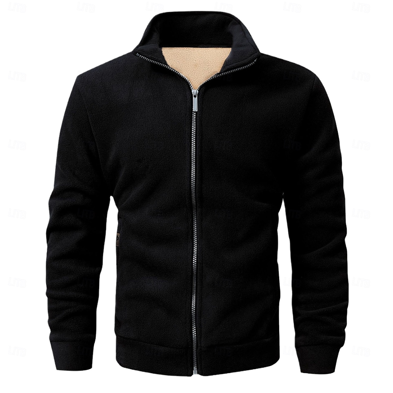 Herren Winterjacke Freizeitjacke Täglich Urlaub warm Tasche Vlies Herbst Winter Glatt Modisch Strassenmode Ständer Standard Schwarz Hell Gray Armeegrün Dunkelblau Jacken 2025 - $35.99 –P5