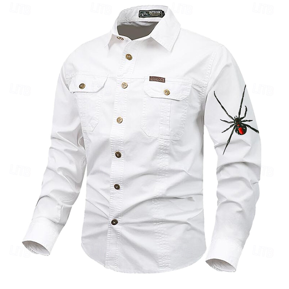 Per uomo Animali SPIDER Camicie da lavoro Camicia occidentale Camicia da carico Manica lunga Vintage Occidentale Informale Sportivo Per uscire Inverno Primavera & Autunno Collo ripiegabile Stampa del 2025 a $27.99 –P7