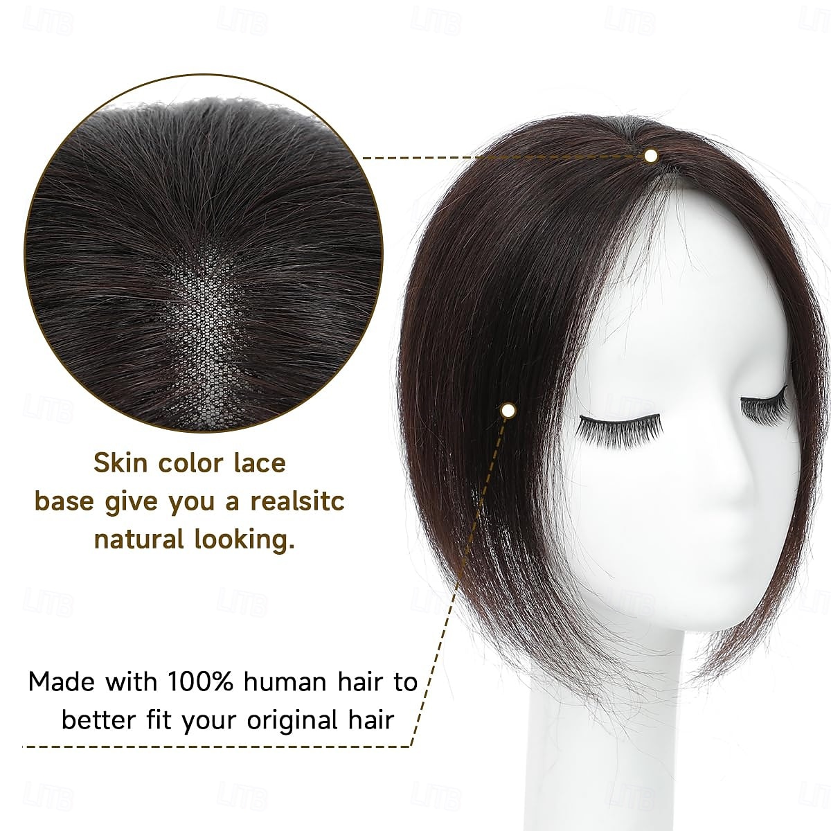 topper per capelli 9.8" topper per capelli umani per donne topper per capelli color castano scuro per capelli diradati topper per capelli umani 100% veri per donne del 2025 a $125.99 –P4