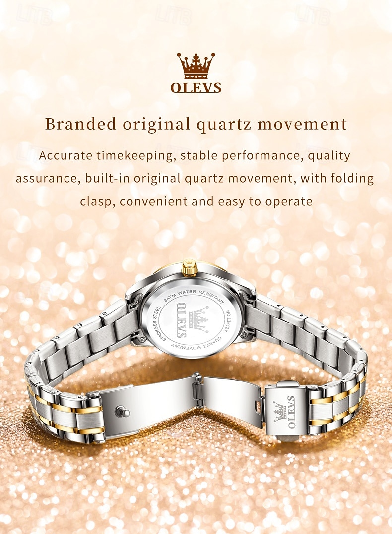 OLEVS 3612 Original Elegant Quartz Ladies Watch Week Calendar Display Dress Watch For Women Waterproof Stainless Steel Clock 2025 - $31.99 –P9