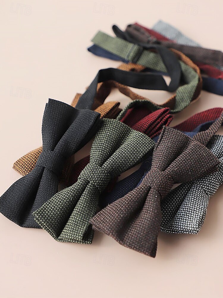 gravatas borboleta texturizadas vintage masculinas - gravatas formais ajustáveis clássicas em cores variadas para casamentos, festas e trajes de negócios de 2025 por $11.99 –P4