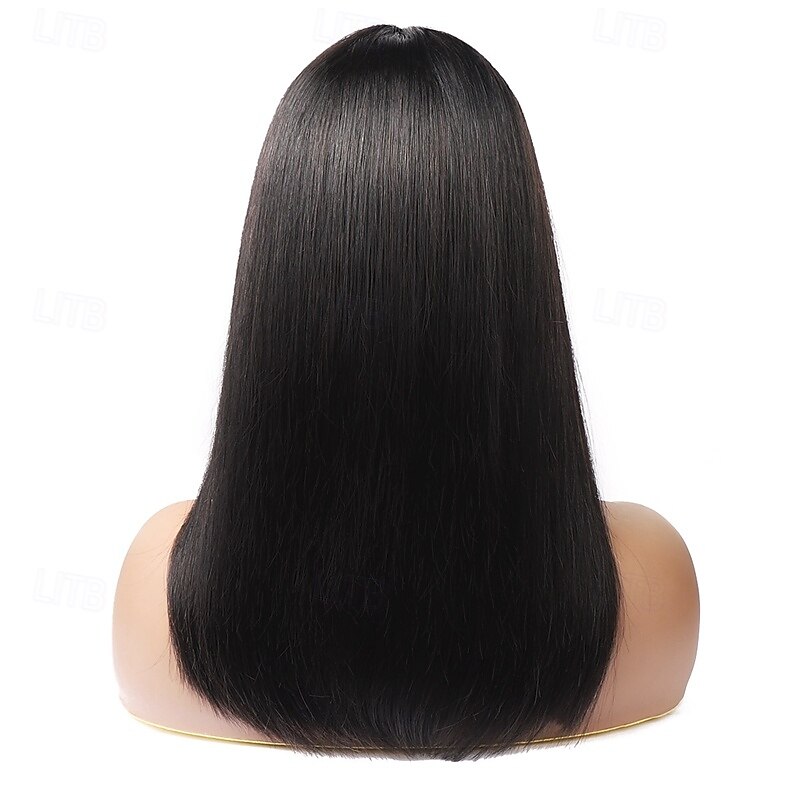 peruca cu mecanism complet de par uman bob drept peruca bobo scurta par drept pentru femei de culoare 2025 - $83.99 –P3