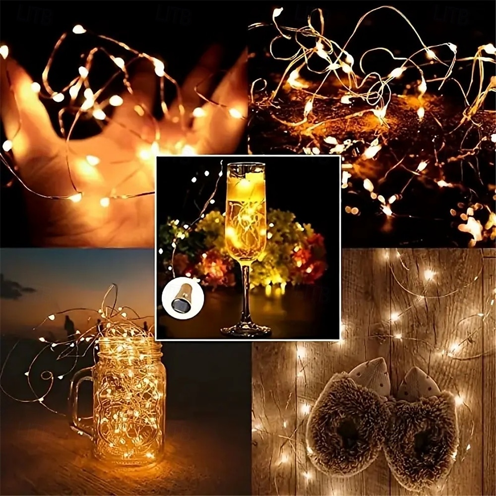 2M Solar String Lights, 20 LEDs Wine Bottle String Lights, Warm White, RGB and Waterproof for Christmas & Wedding Decorations 5pcs Set 2025 - $30.99 –P13