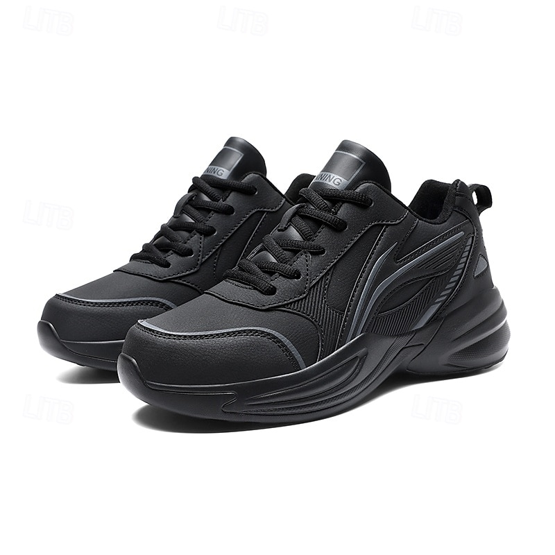 Schwarze Laufschuhe für Herren mit Fellfutter, warme Wintersportschuhe für Outdoor-Sport und Freizeit 2025 - $54.99 –P6