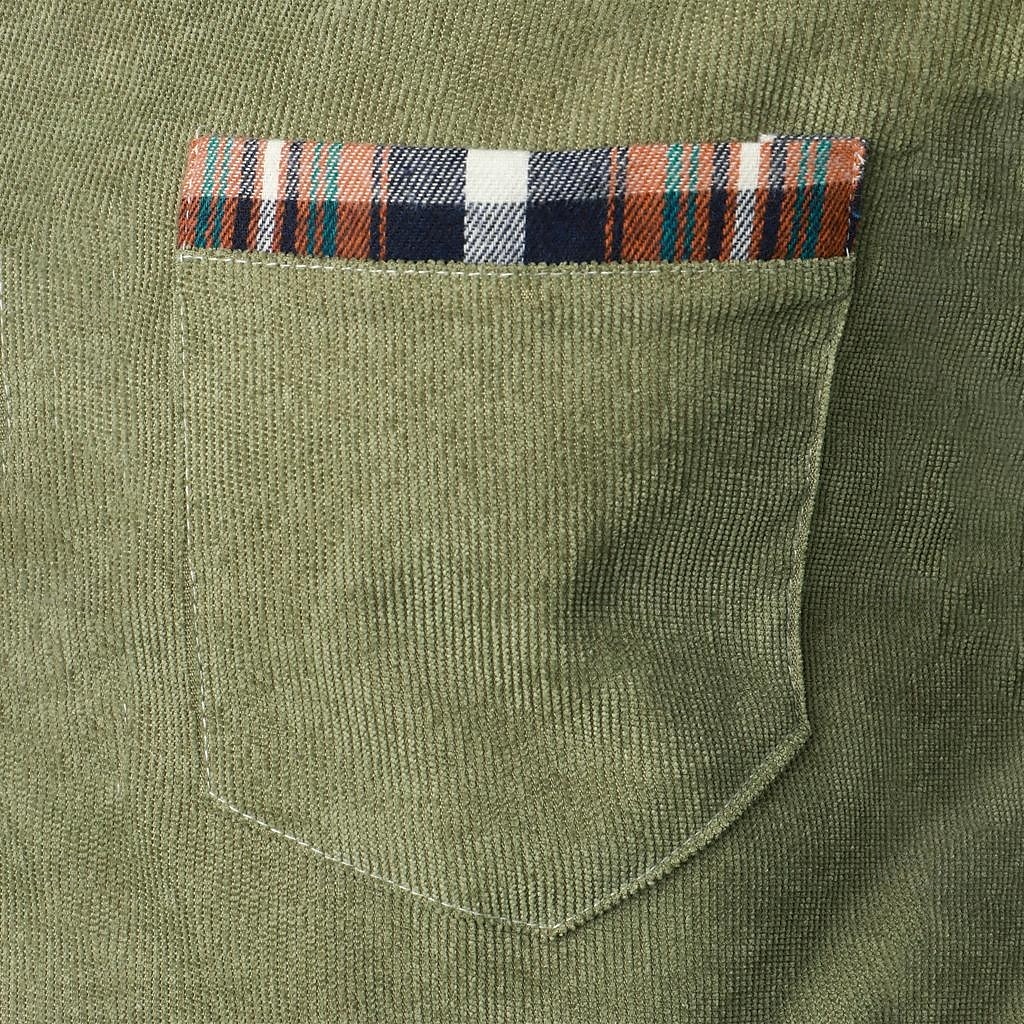 Men's Dress Shirt Corduroy Shirt Plaid Outdoor Work Black Navy Blue Brown Khaki Long Sleeve Turndown Spring & Fall Clothing Apparel Patchwork 2025 - $25.99 –P6
