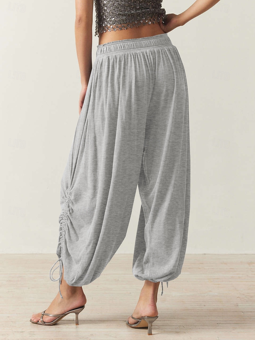 Damen Bekleidung Trainingshosen Aktiv Modisch Casual / sportlich In voller Länge Mittlere Taillenlinie Glatt Bedruckt Atmungsaktivität Weich Komfortabel Mikro-elastisch Casual Hellgrau Hellgrün Khaki 2025 - $26.99 –P8