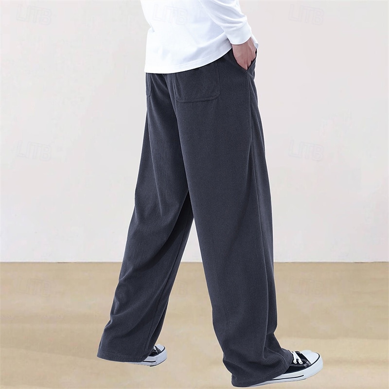 Hombre Pantalones de Deporte Pantalones deportivos Pantalones Pantalones de Pana Pantalones deportivos de pierna recta Correa Bolsillo Cintura elástica Plano Comodidad Diario Deporte Moda Casual 2026 - $21.99 –P19