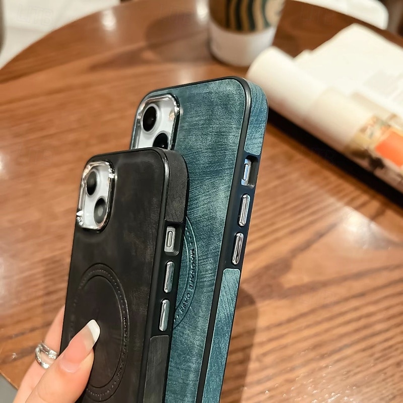 2025年 電話 ケース 用途 iPhone 16 Pro Max プラス iPhone 15 プロマックスプラス iPhone 14 13 12 11 Pro Max Plus iPhone 14 Pro Max iPhone 13 12 11 Pro Max バックカバー 磁石バックル ワイヤレス充電をサポート 耐衝撃 レトロ風 TPU PUレザー  コレクション – $14.99 –P10