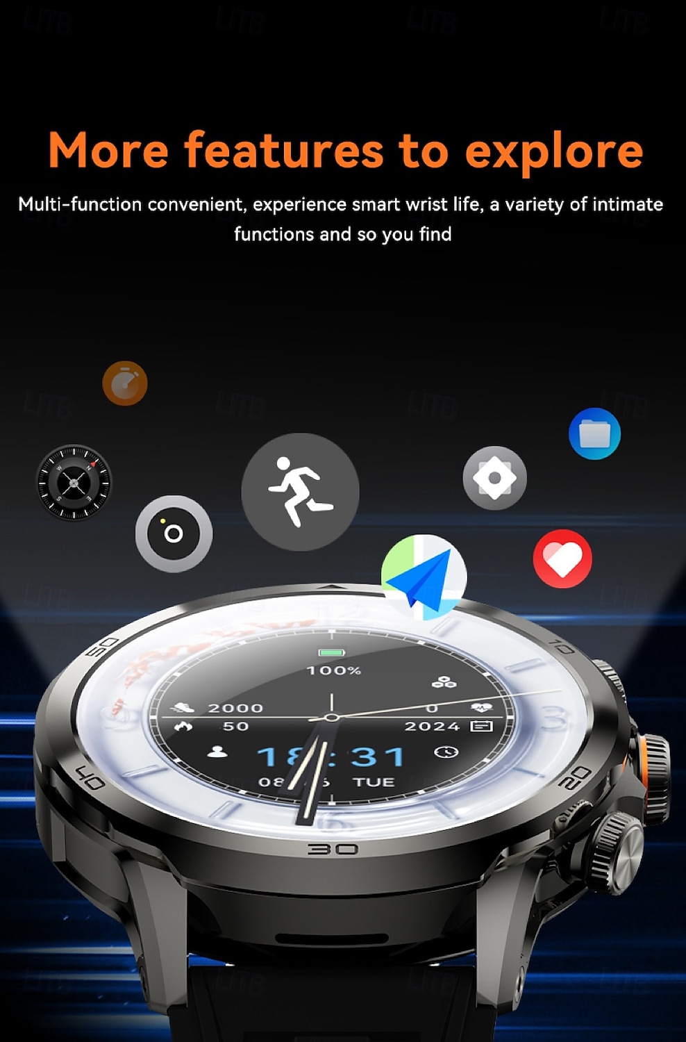 696 H19 Smart Watch 1.95 inch Smartwatch Fitness Running Watch Bluetooth Pedometer Call Reminder Sleep Tracker Compatible with Android iOS Men GPS Hands-Free Calls with Camera IP 67 52mm Watch Case 2025 - $144.99 –P19