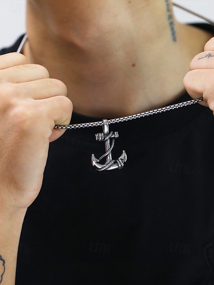 collana con ciondolo a forma di ancora da uomo - gioielli di moda in stile nautico per occasioni casual e formali del 2025 a $8.99 –P3