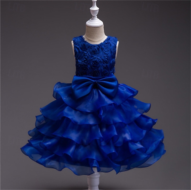 Kids Girls' Cosplay Dress Party Dress Solid Color Sleeveless Performance Christmas Mesh Backless Patchwork Beautiful Sweet Polyester Maxi Party Dress Swing Dress Tulle Dress Winter 4-12 Years White 2025 - $32.99 –P5