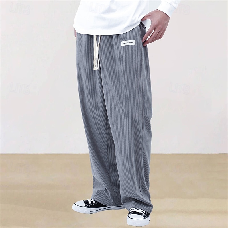 Hombre Pantalones de Deporte Pantalones deportivos Pantalones Pantalones de Pana Pantalones deportivos de pierna recta Correa Bolsillo Cintura elástica Plano Comodidad Diario Deporte Moda Casual 2026 - $21.99 –P14