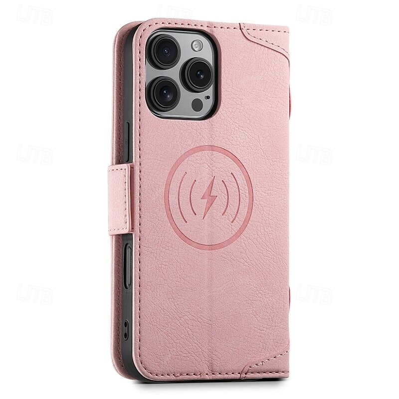 2025年 電話 ケース 用途 iPhone 16 Pro Max プラス iPhone 15 プロマックスプラス iPhone 14 13 12 Pro Max Plus バックカバー スタンド付き 磁石バックル ワイヤレス充電をサポート レトロ風 TPU PUレザー コレクション – $31.99 –P4