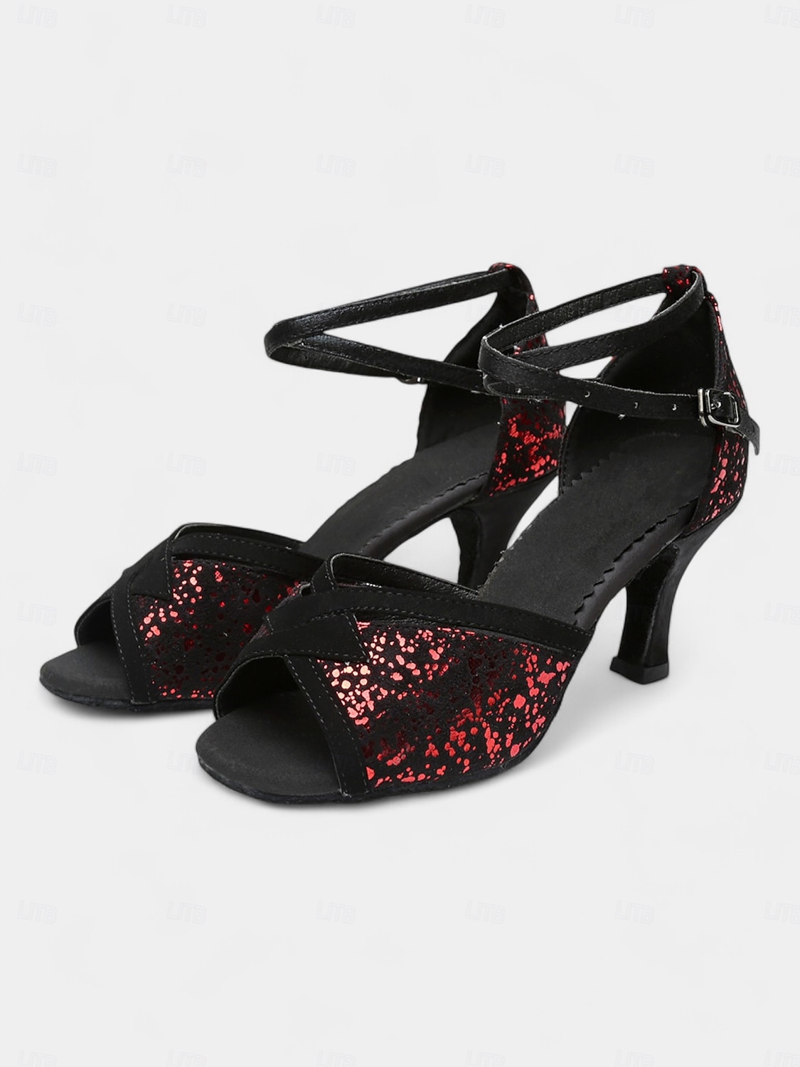 chaussures de danse à paillettes pour femmes avec brides croisées – talons de salon latins confortables pour les spectacles et les fêtes de 2025 ? $34.99 –P1
