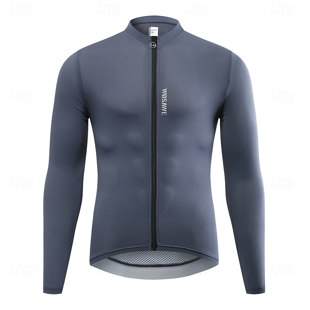 wosawe zomer heren fiets lange mouw top snel drogend ademend vocht afvoerend zweet afvoerend sport top fiets jersey bt286 2025 - $46.99 –P4
