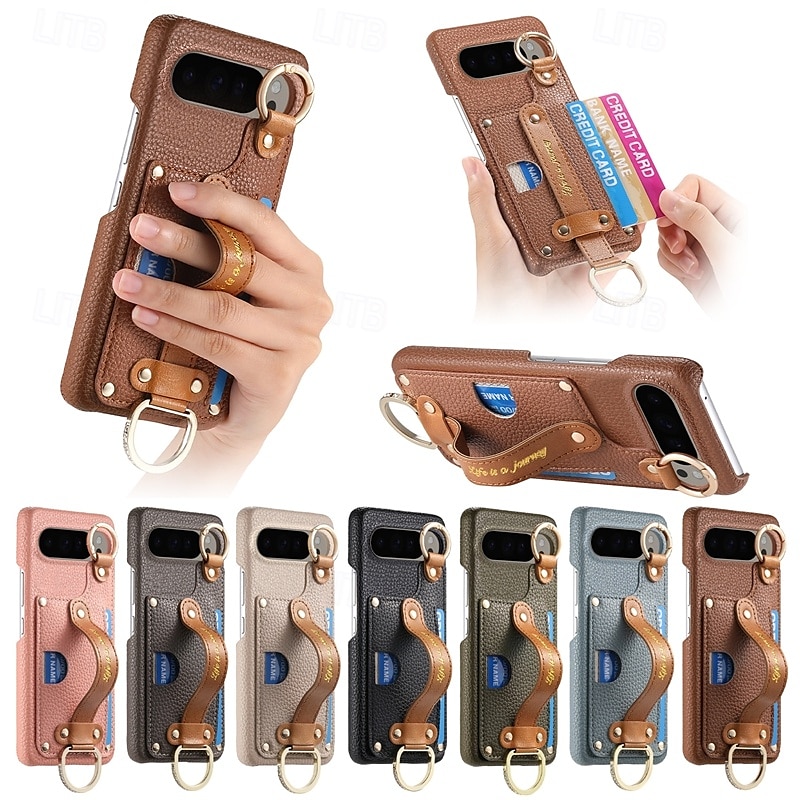 telefon fodral Till Pixel 9 Pro XL Pixel 8 Pro Pixel 8 Pixel 9 Pixel 7 Pixel 7 Pro Pixel 6 Pixel 6 Pro Skal med stativ med handledsrem Kortplats Kontor / företag TPU PU läder 2025 - $18.99 –P1