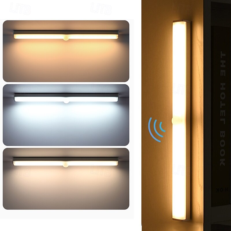 Veilleuse à détection de mouvement à LED rechargeable par USB, bande lumineuse à trois tons, câble intelligent, sans fil, pour armoire de chambre à coucher, armoire à vin, garde-robe, couloir, de 2025 ? $14.99 –P1