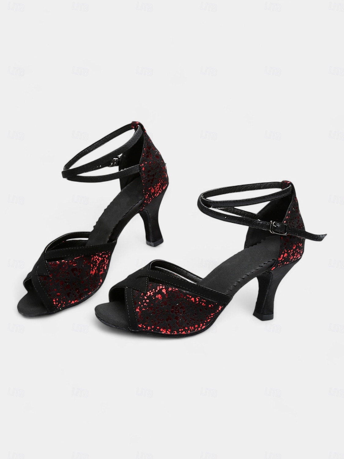 chaussures de danse à paillettes pour femmes avec brides croisées – talons de salon latins confortables pour les spectacles et les fêtes de 2025 ? $34.99 –P3